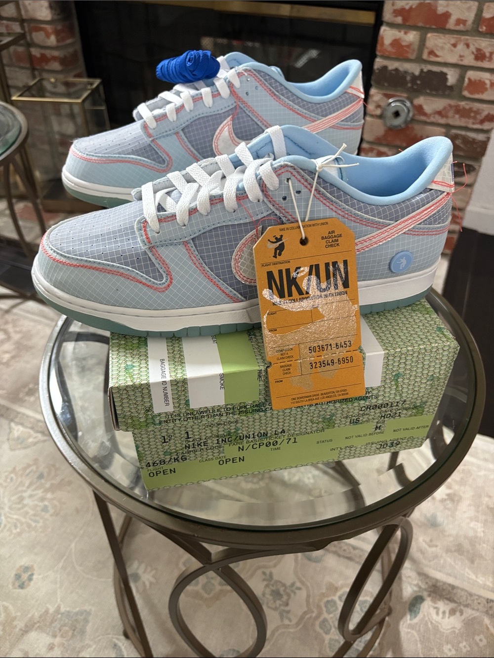 Nike Dunk Low Union Passport Pack Argon DJ9649-400 Men’s 10.5 / Women’s 12 New - Picture 6 of 9
